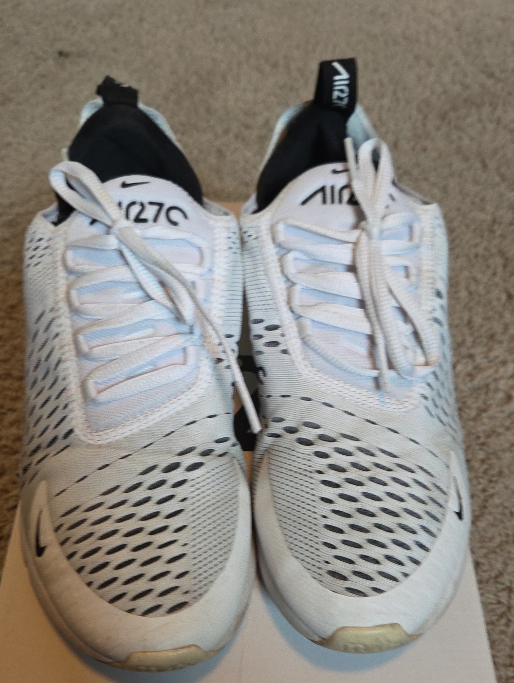 Nike White and Black Air Max 270 Low-Top Sneakers